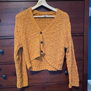 Mustard Color Cropped Cardigan